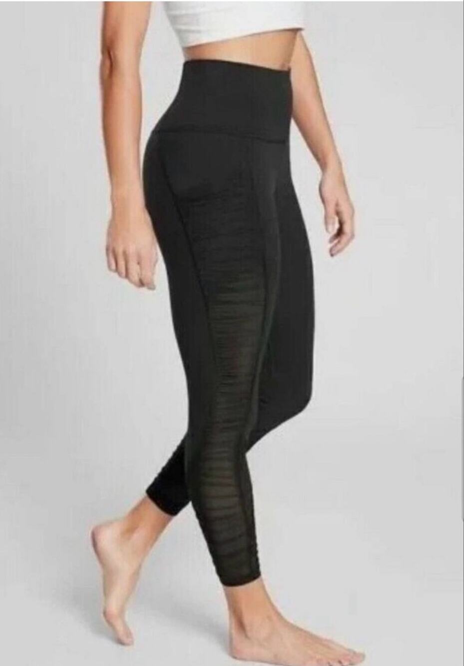 Athleta Mesh Me Up 7/8 Tight in Black Size XS *EUC | Yoga Activewear